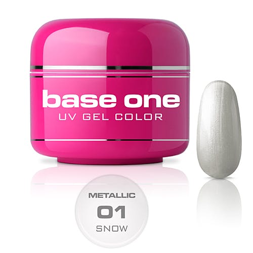 Base One Colour UV-Gel 5g metallic, 01 Snow