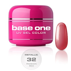 Base One Colour UV-Gel 5g metallic, 32 Passion Red