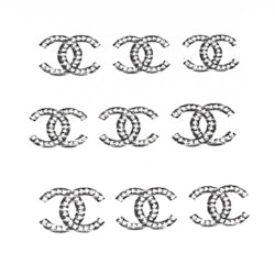 Nail tattoos svarta, BLE1181 Chanel