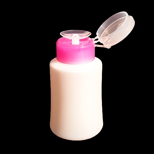 Pumpflaska i plast 150 ml, rosa kant