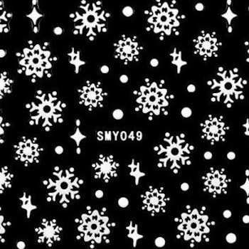 Nagelstickers vita jul, SMY049 snöflingor