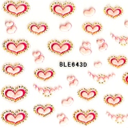 Nagelstickers blandade, BLE643D hjärtan