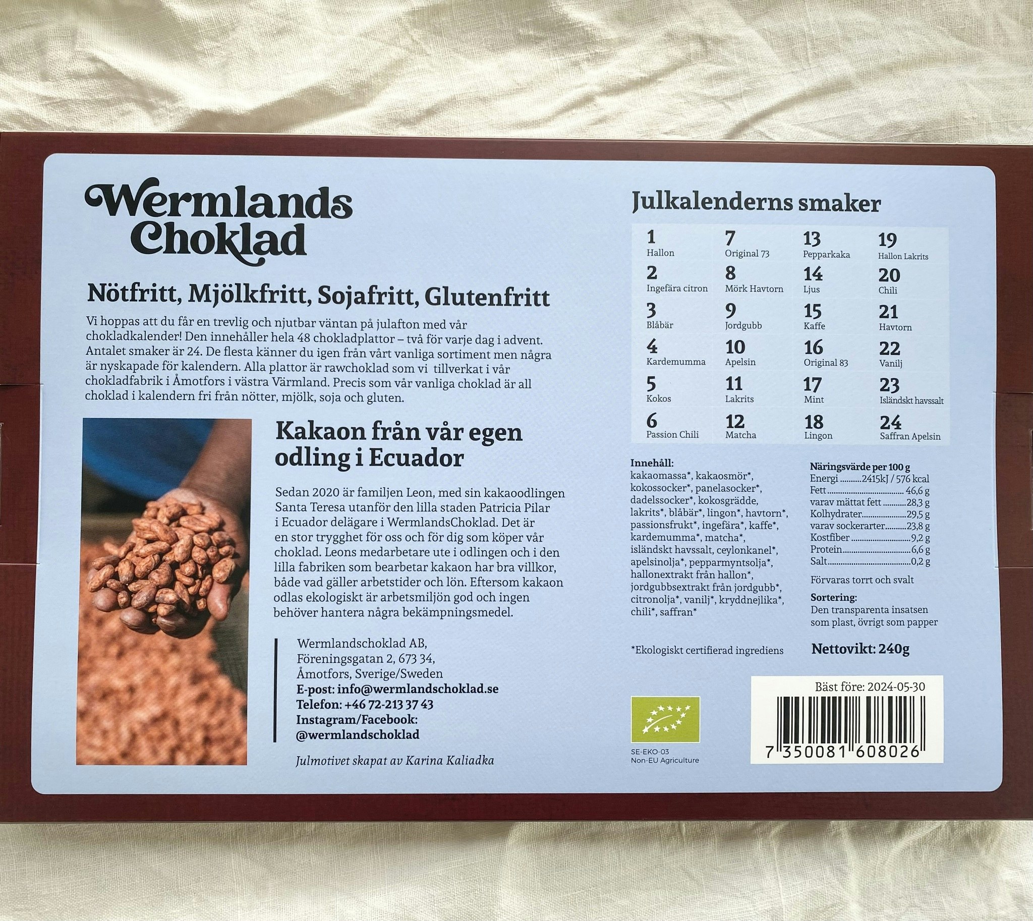 Julkalender - Wermlands Choklad Ekologisk