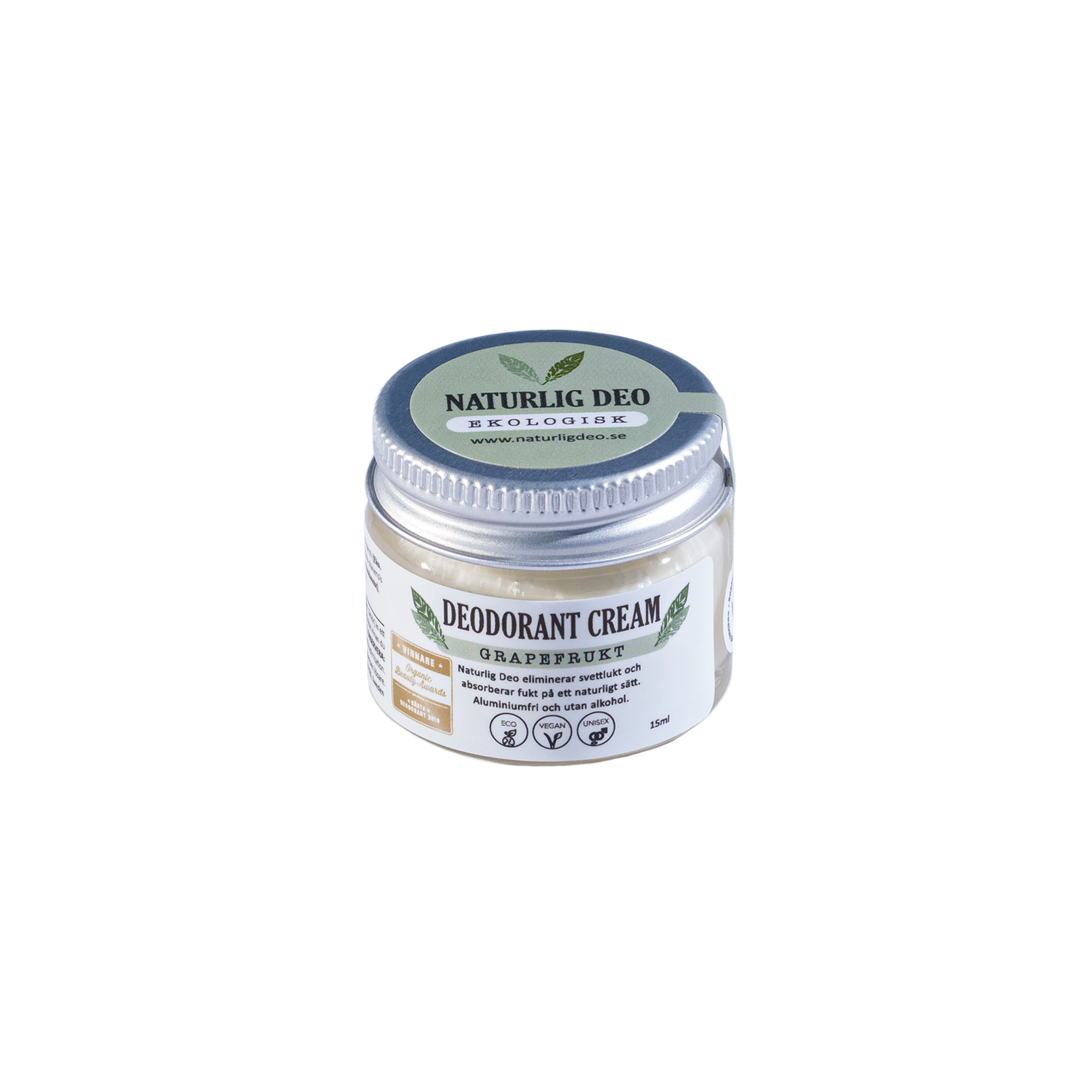 Ekologisk Deodorant Cream 15ml - Grapefrukt
