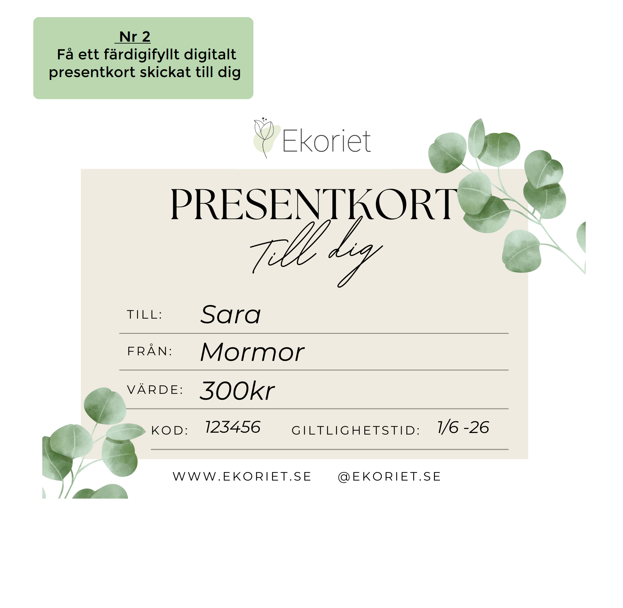Presentkort - Digitalt & Fysiskt