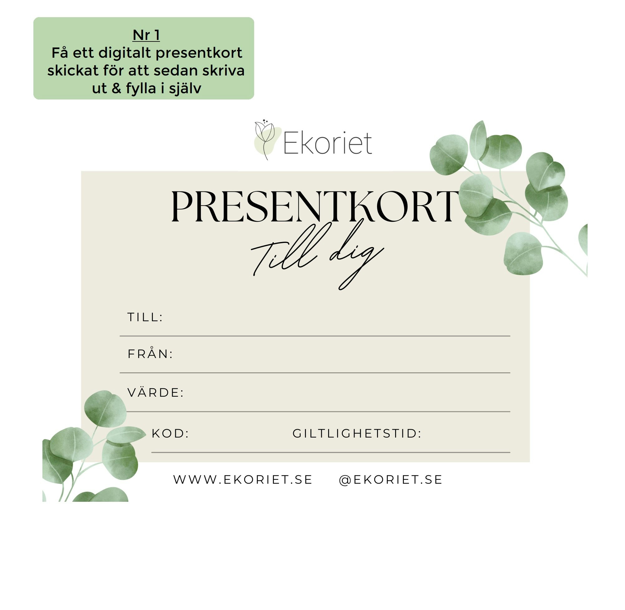 Presentkort - Digitalt & Fysiskt