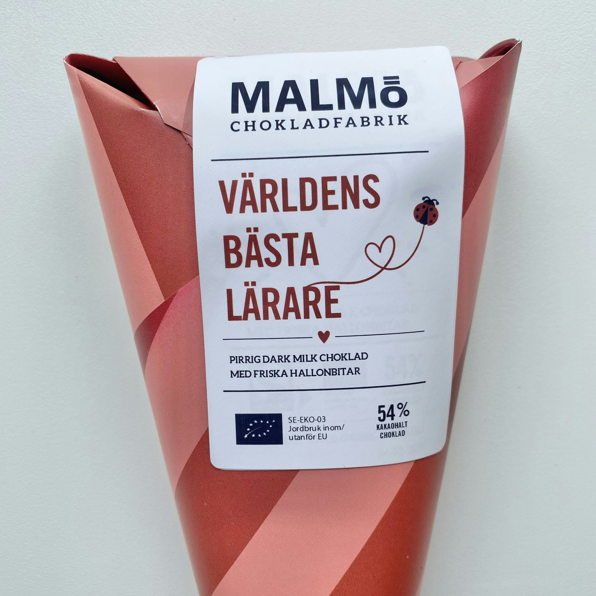 VÄRLDENS BÄSTA LÄRARE Kärleksstruten Hallon - Choklad Eko