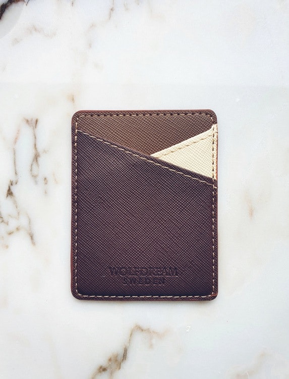 UNIVERSAL SAFFIANO CARD HOLDER - Penny Brown