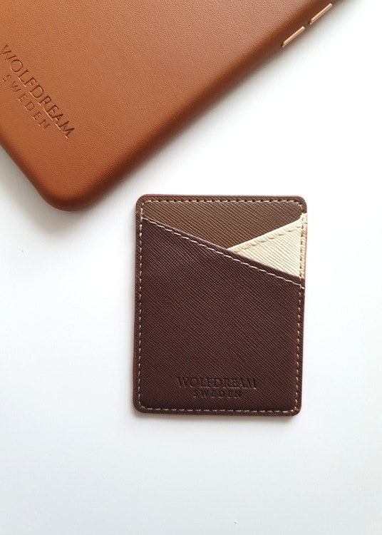 UNIVERSAL SAFFIANO CARD HOLDER - Penny Brown