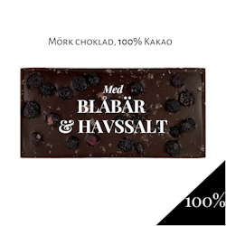 Pralinhuset - 100% Kakao - Blåbär & Havssalt