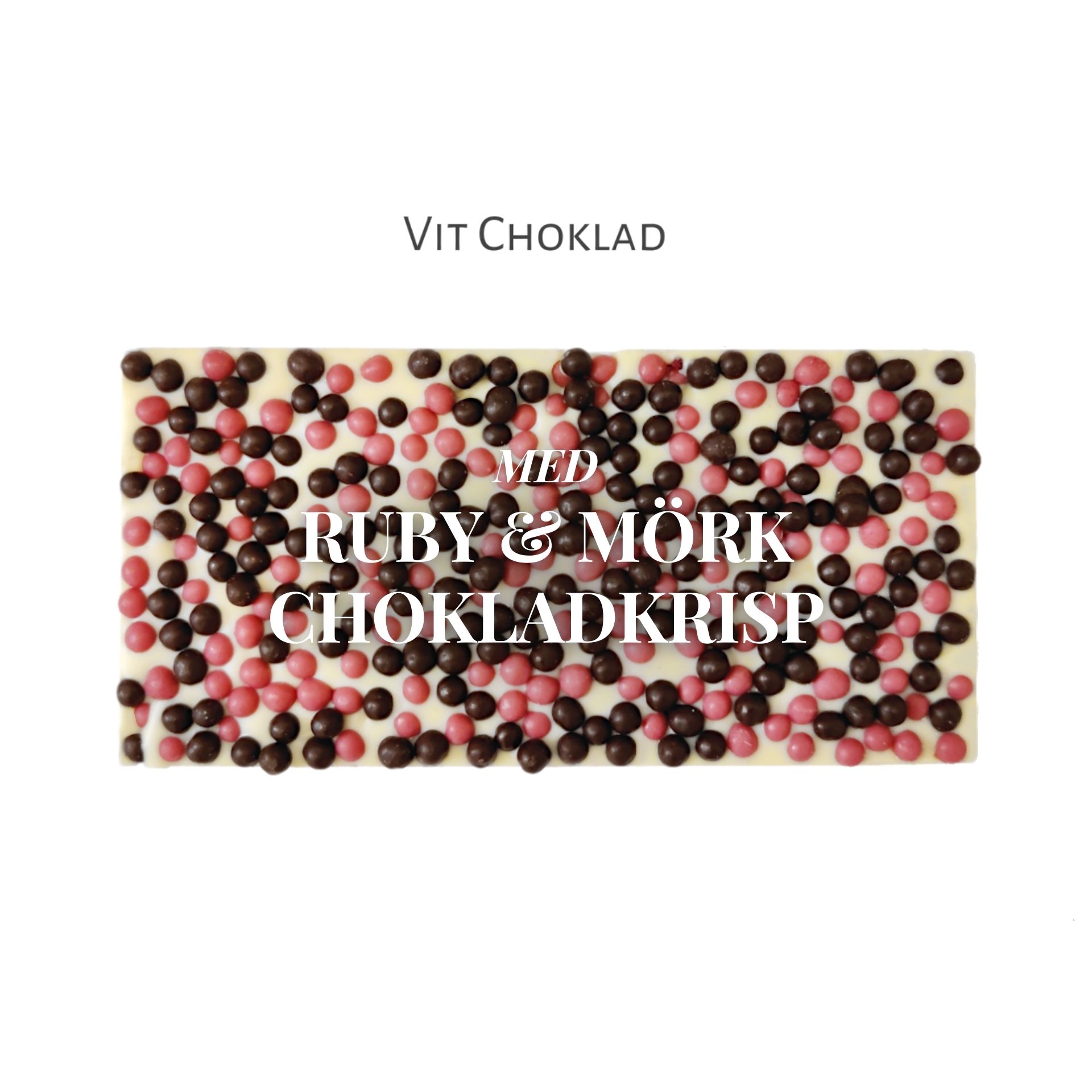 Pralinhuset - Vit Choklad - Ruby & Mörk Chokladkrisp