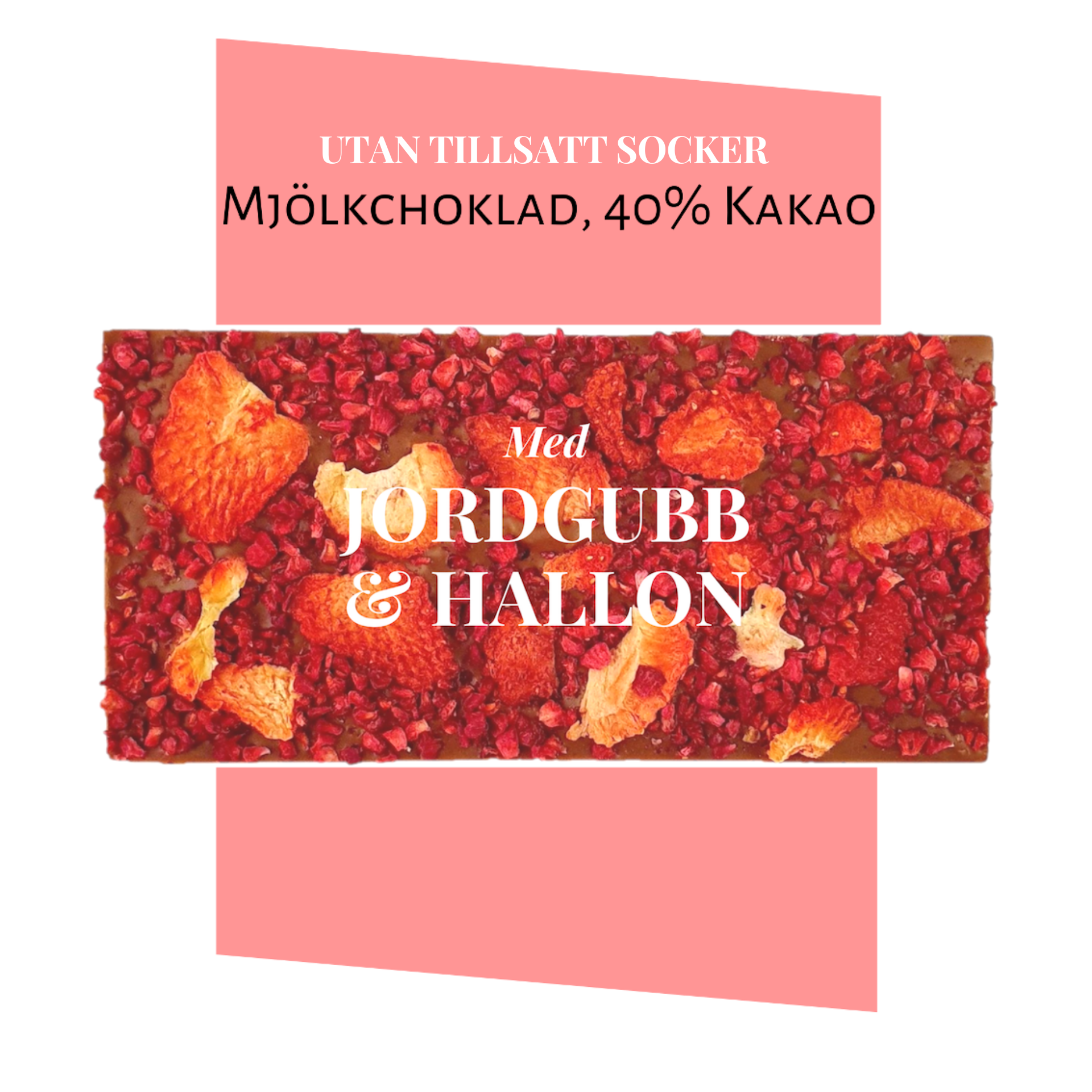 Pralinhuset - 40% Kakao - Jordgubb & Hallon - Utan Tillsatt Socker