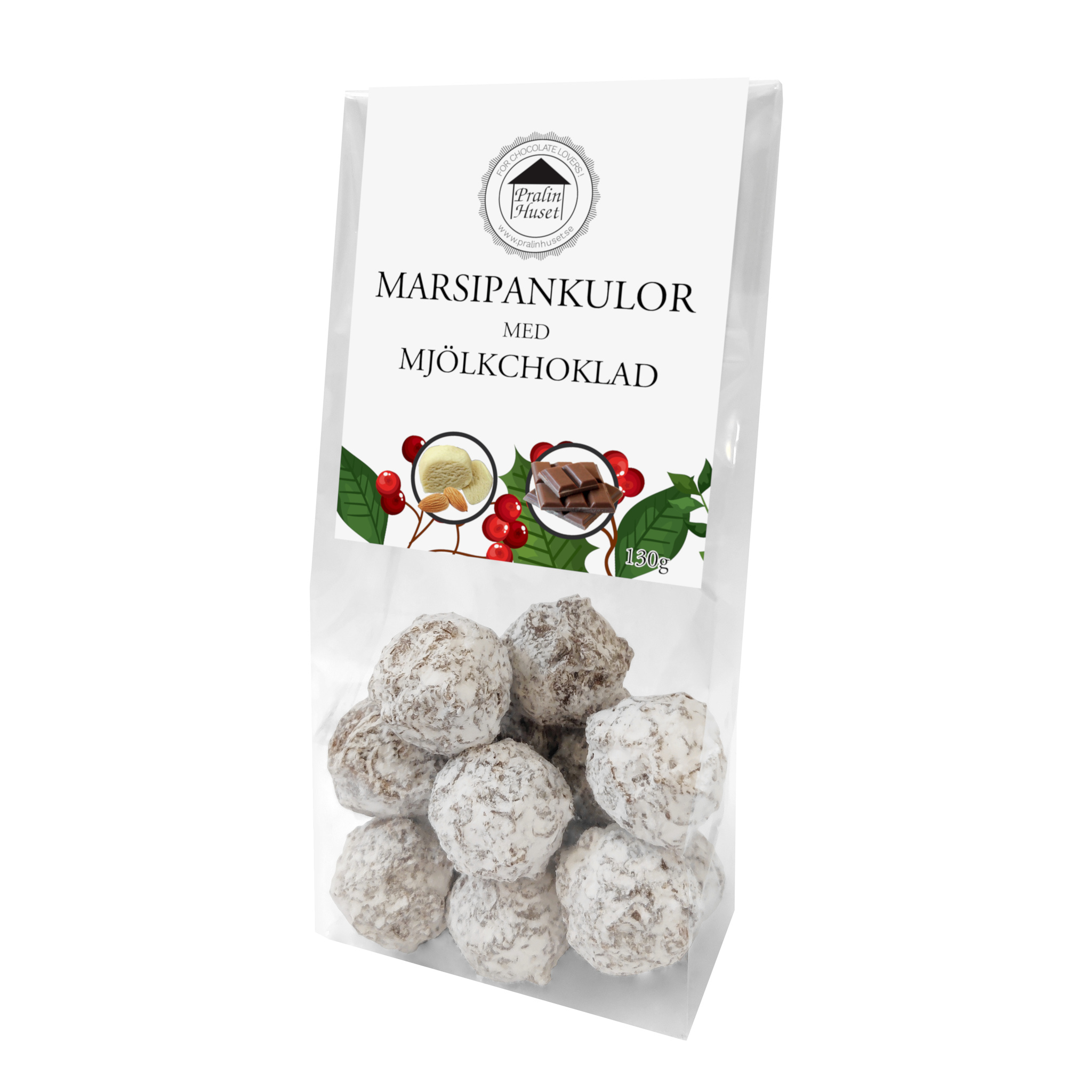 Pralinhuset - Snowballs - Marsipan & Mjölkchoklad