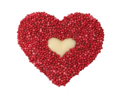 Pralin & Tryffel - Happy Heart Röd - Mjölkchoklad & Strössel