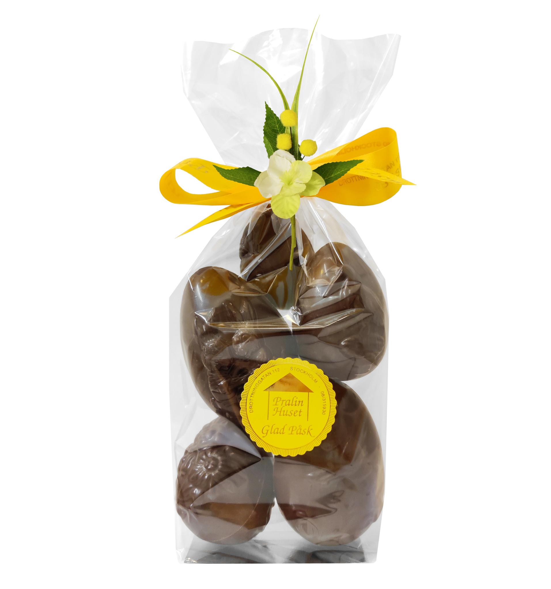 Påskpåse - Blåklocka - Mörka Chokladägg Med Motiv - 130 gram