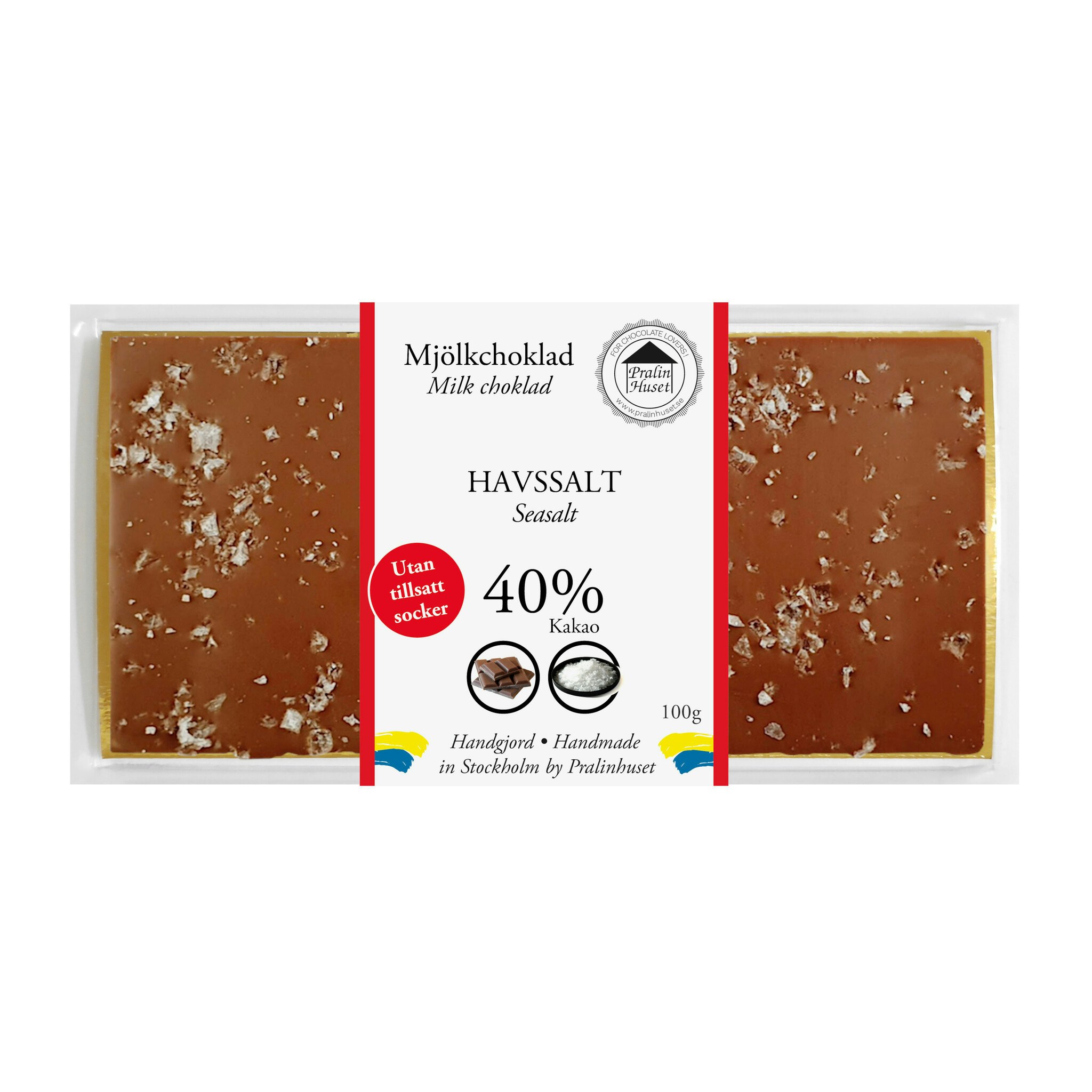 Pralinhuset - 40% Kakao - Havssalt - Utan Tillsatt Socker