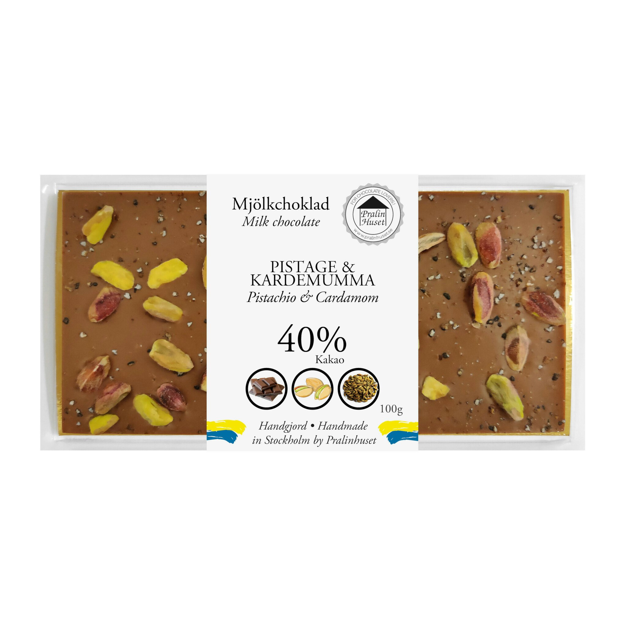 Pralinhuset - 40% Kakao - Pistage & Kardemumma