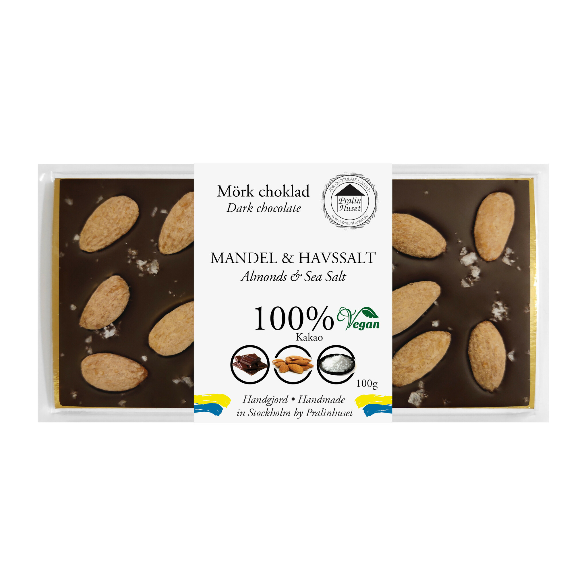 Pralinhuset - 100% Kakao - Mandel & Havssalt