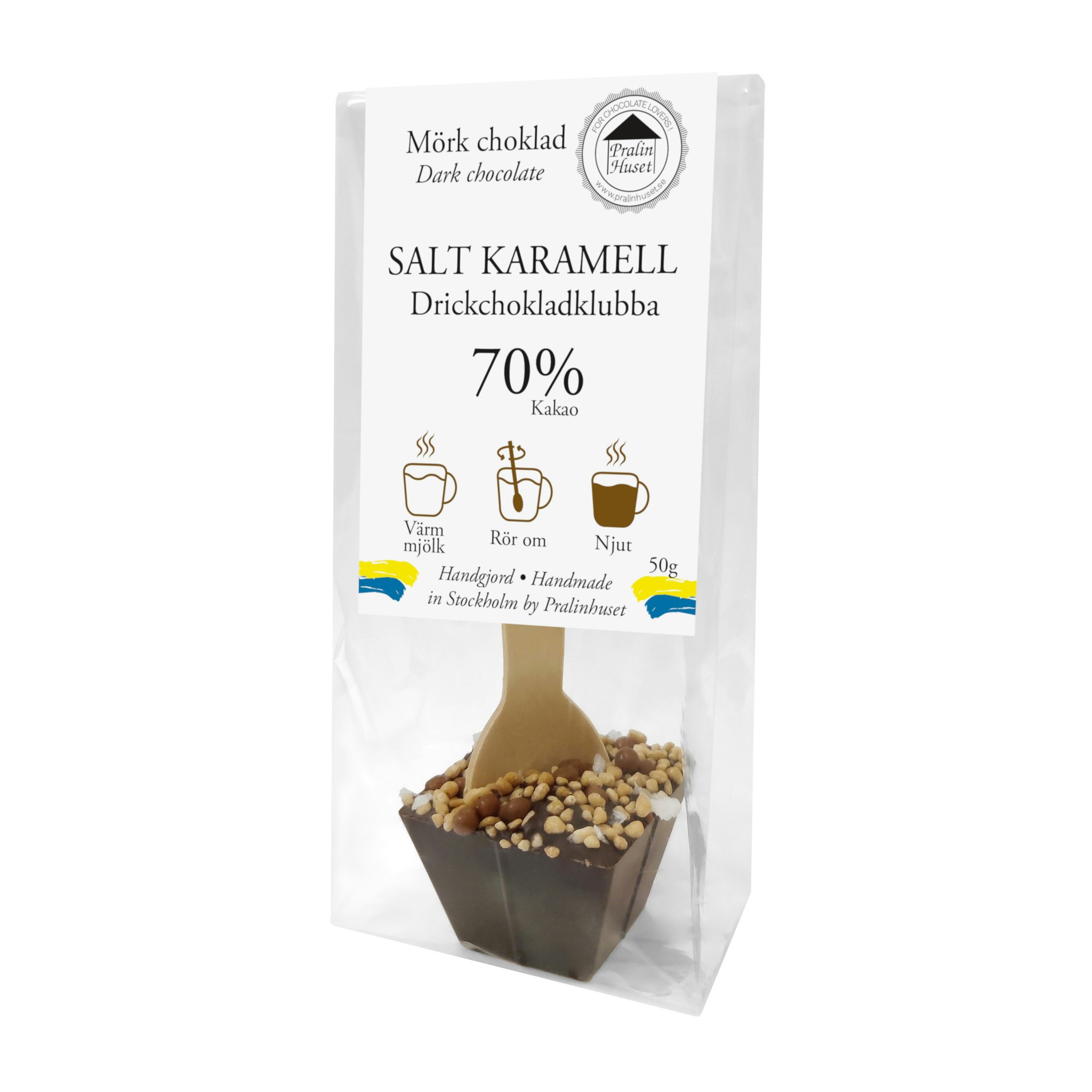 Pralinhuset - Drickchoklad - 70% Kakao - Salt Karamell & Krokantkrisp