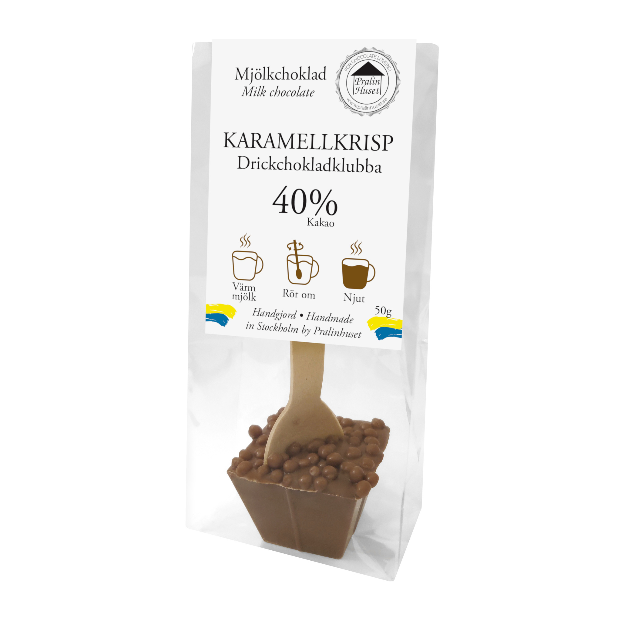 Pralinhuset - Drickchoklad - 40% Kakao - Krokantkrisp