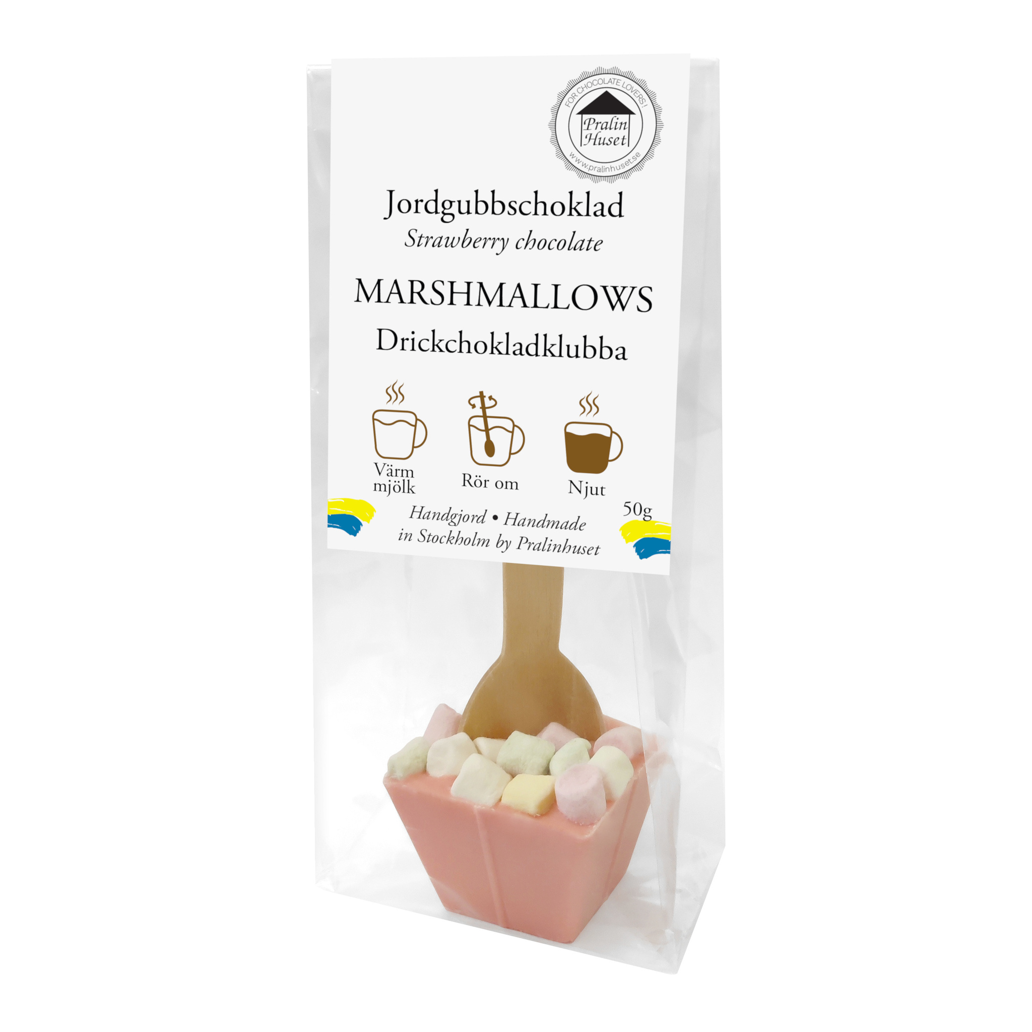 Pralinhuset – Drickchoklad - Jordgubbschoklad & Marshmallows