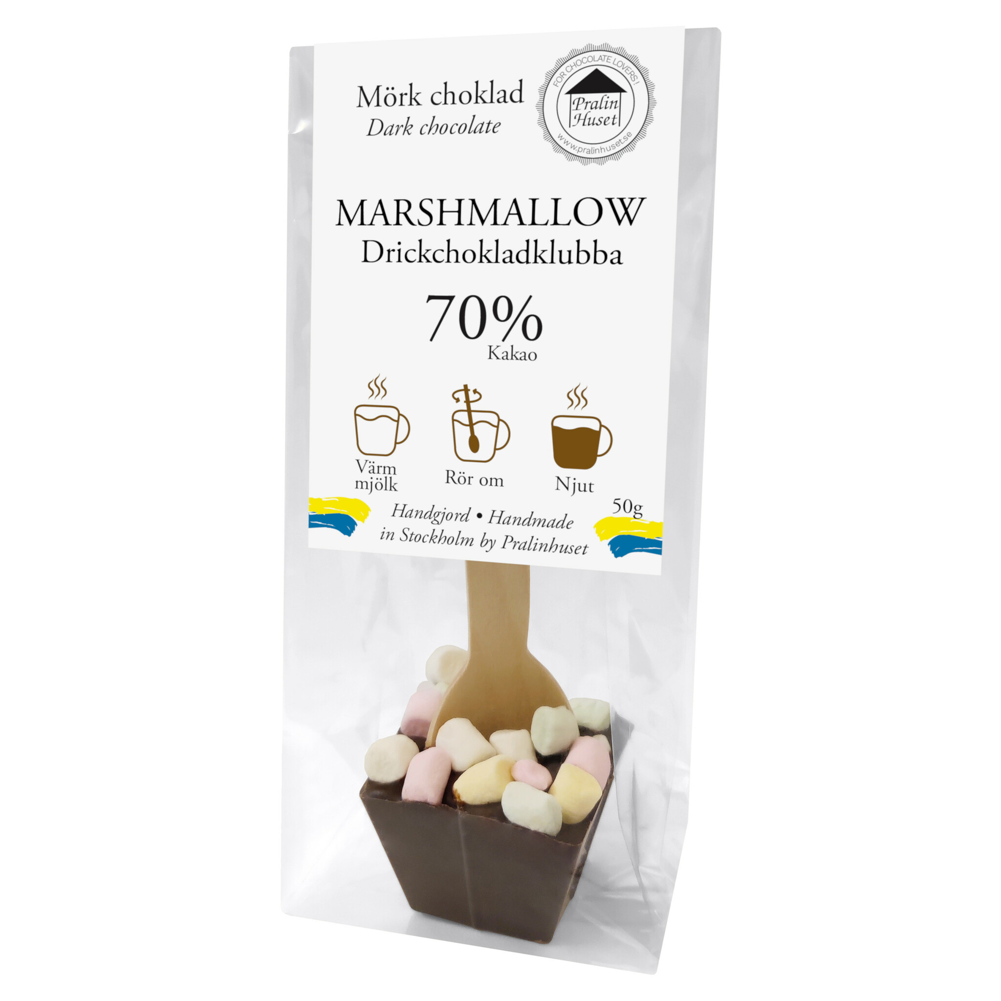 Pralinhuset - Drickchoklad - 70% Kakao - Marshmallows