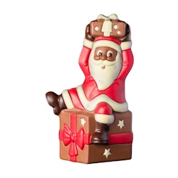 Chokladfigur - Santa on Present - 300g