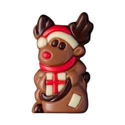 Julfigur - Reindeer and Presents - Mjölkchoklad