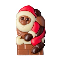 Julfigur - Santa in Chimney - Mjölkchoklad