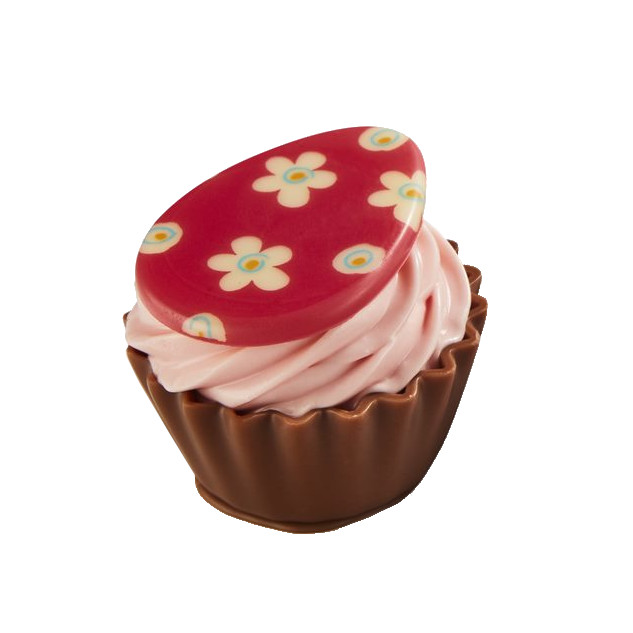 Pralin & Tryffel - Red Easter Cupcake - Jordgubbsfondant
