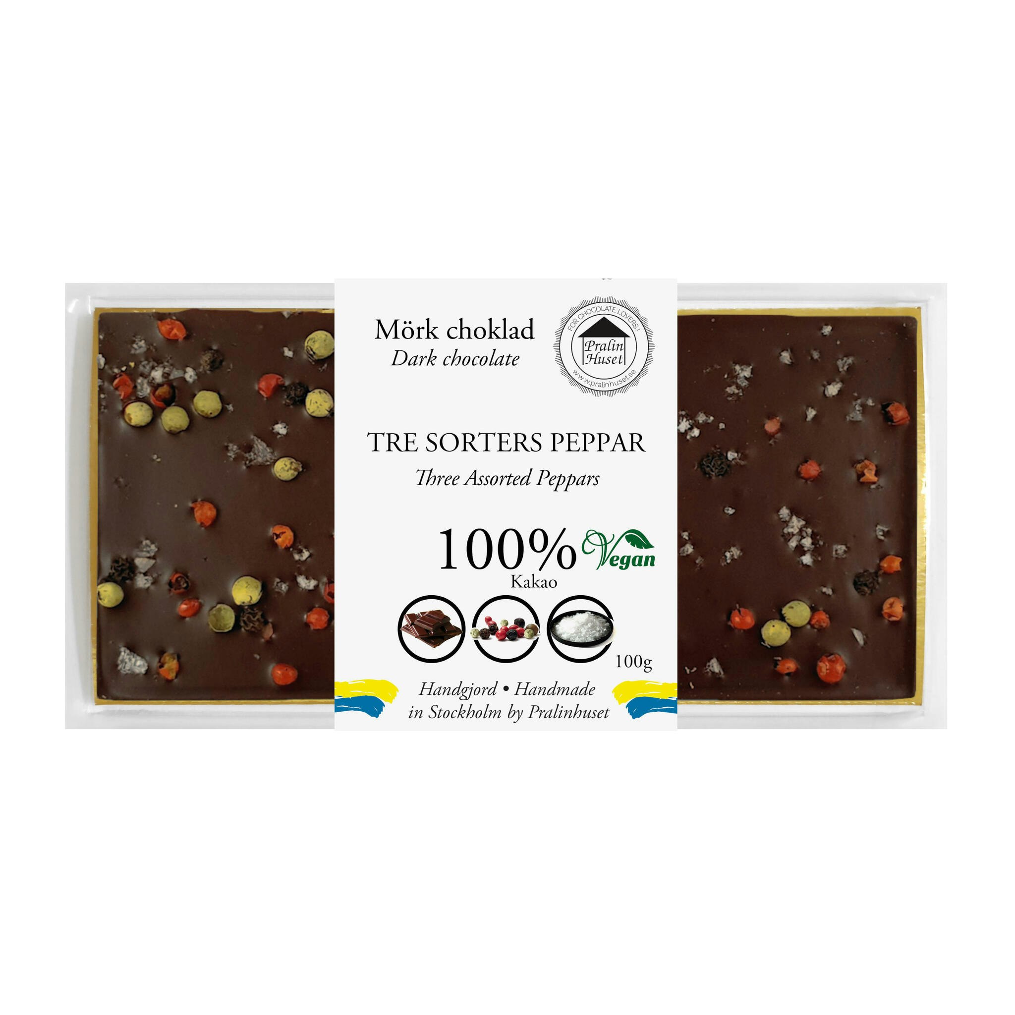 Pralinhuset - 100% Kakao - Tre Sorters Peppar