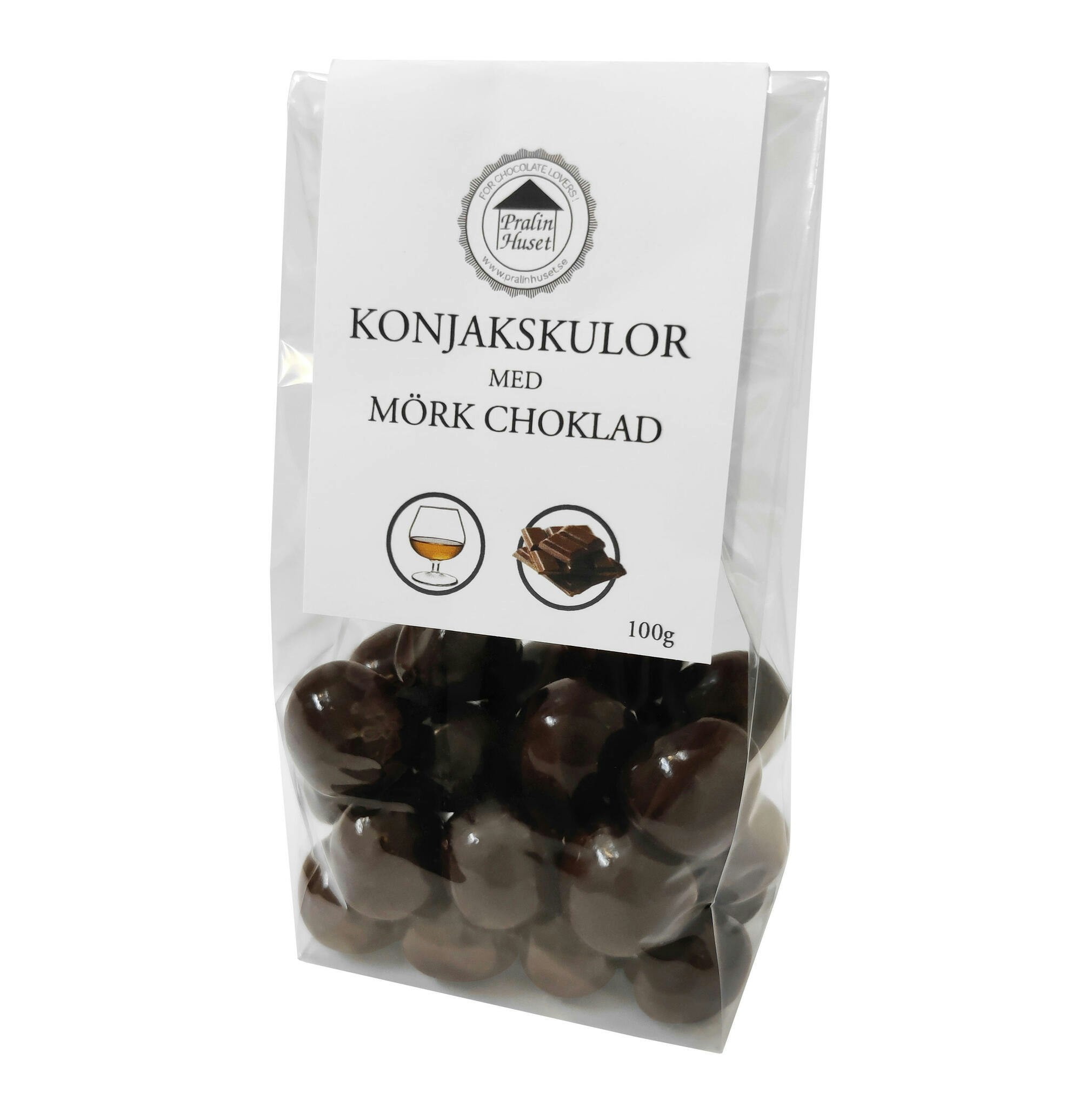 Pralinhuset - Konjakskulor & Mörk Choklad - 100g