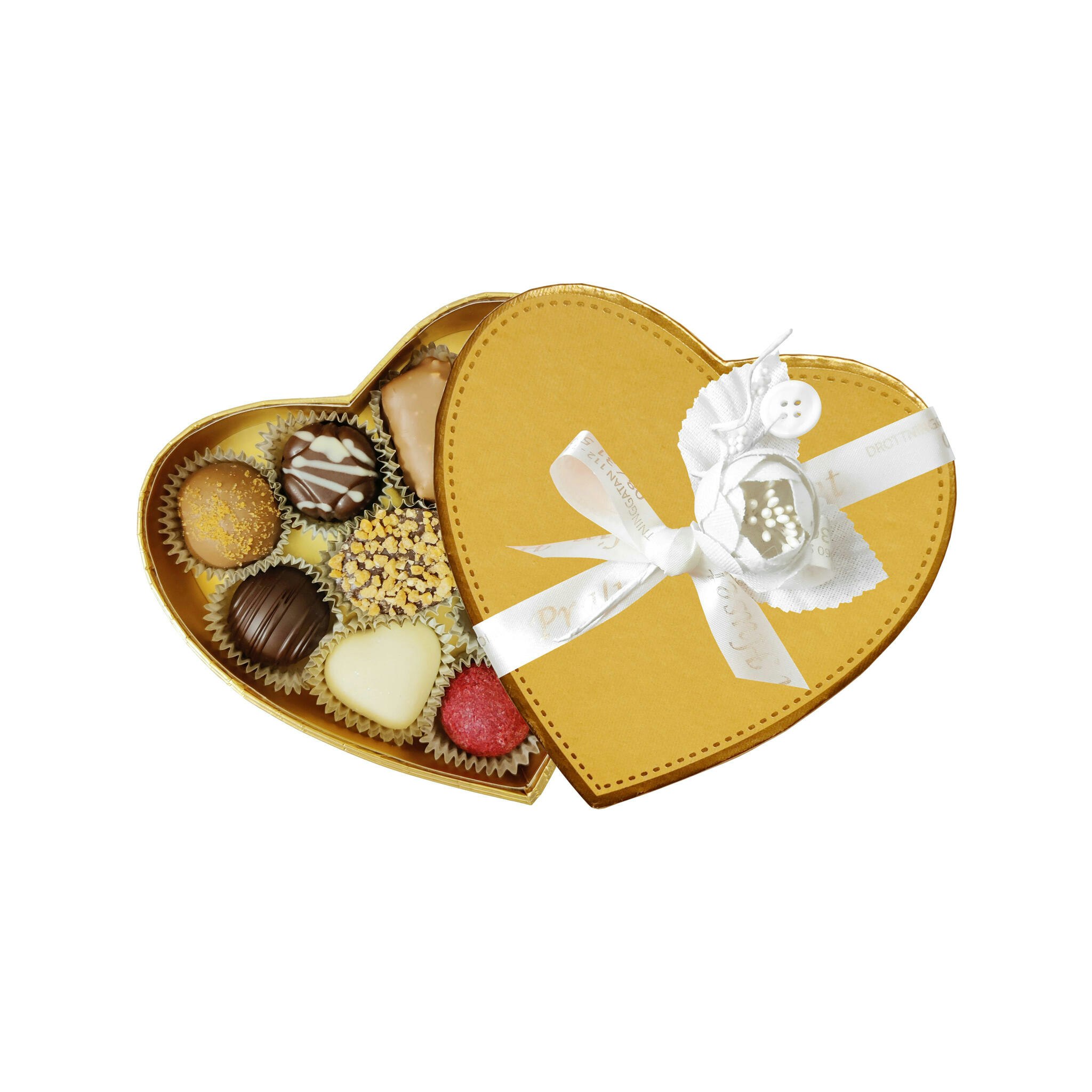 Pralinhuset - Sweetheart - Hjärtask Gul - 135g