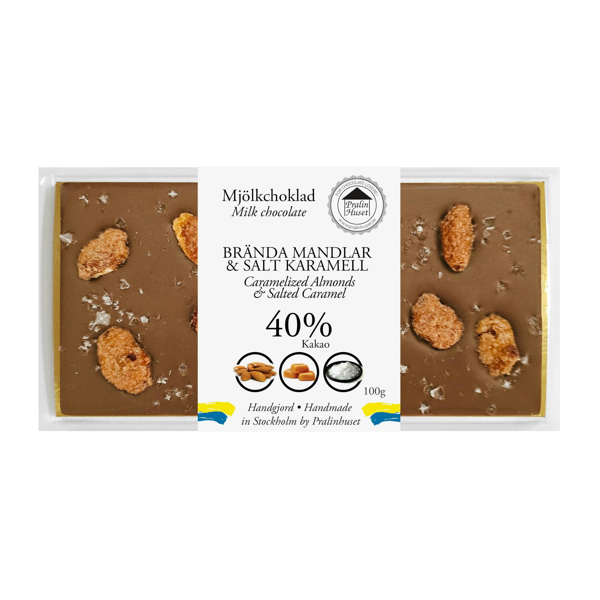 Pralinhuset - 40% Kakao - Brända Mandlar & Salt Karamell