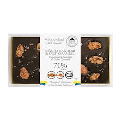Pralinhuset - 70% Kakao - Brända Mandlar & Salt Karamell