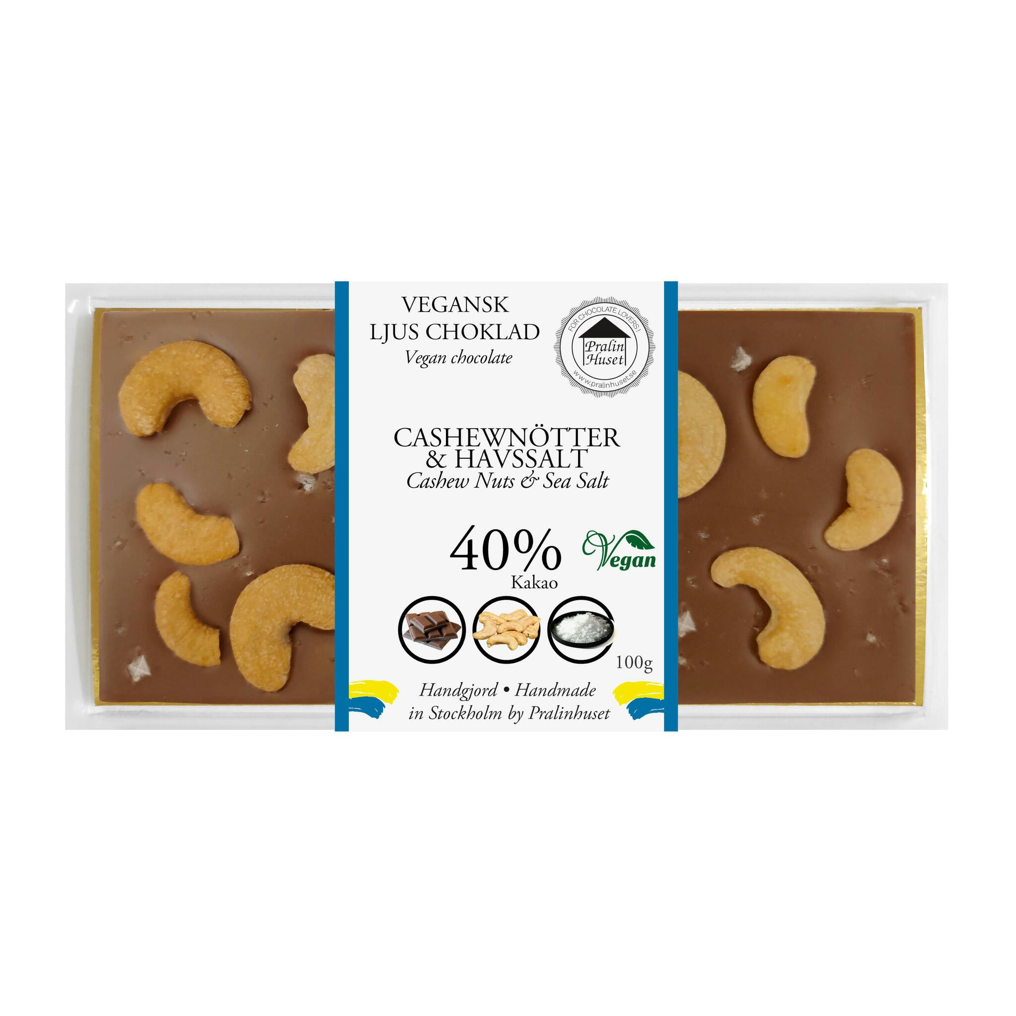 Pralinhuset - Mjölkfri Choklad - Cashew & Havssalt