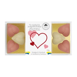 Pralinhuset - Vit Choklad & Jordgubbschoklad - Small Hearts