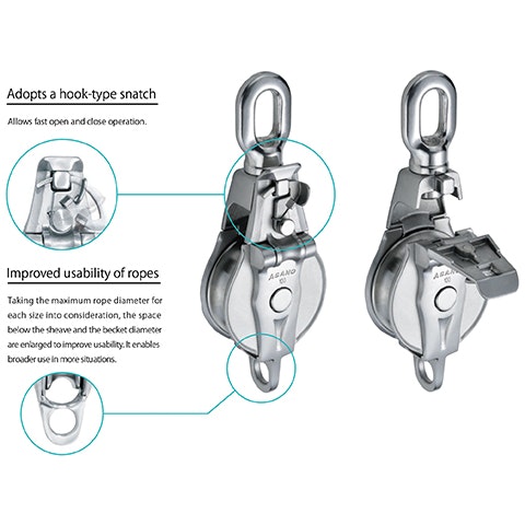 AK Snatch Block Type 3-A, Single Sheave (with Eye Top) PAT. Wll 1,2t