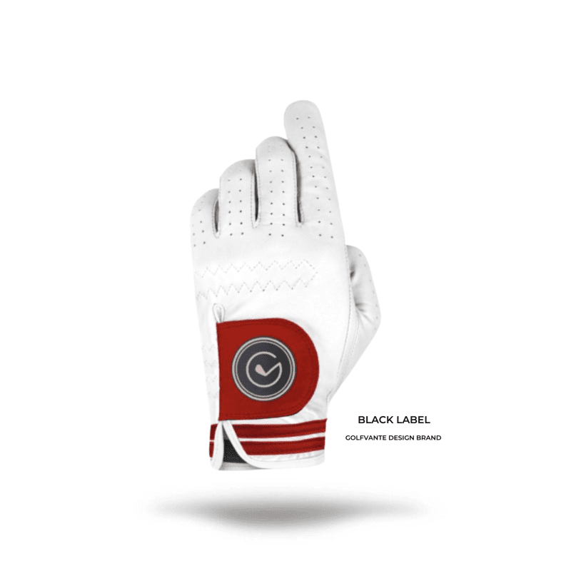 Golf glove Electro RED, white red golf glove in genuine cabretta leather