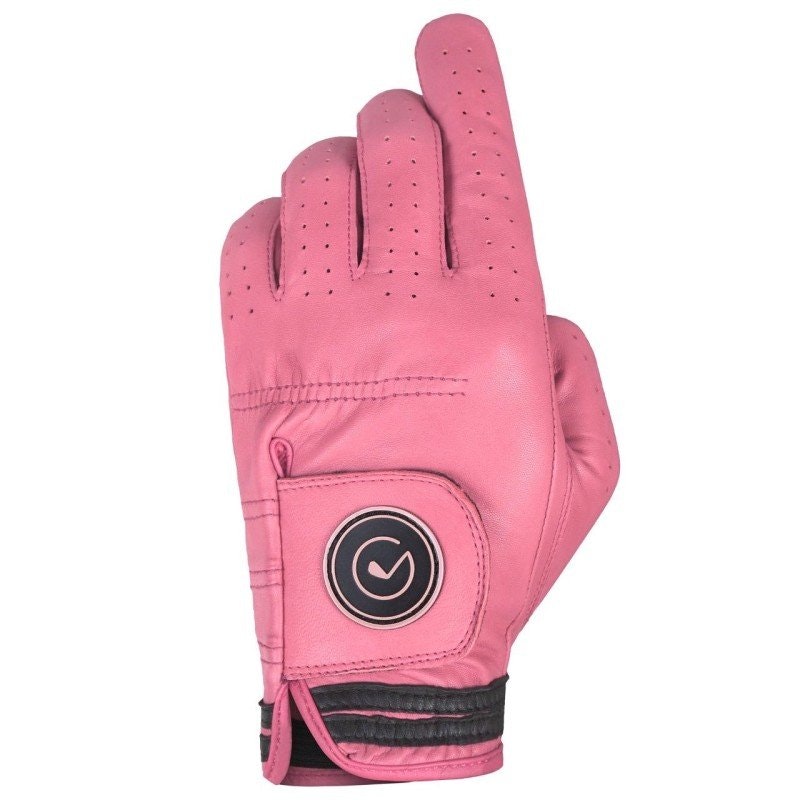 PINK a golf glove in pink and black