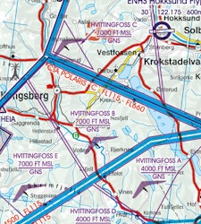 VFR Karta Norge Syd 1:500 000