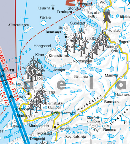 VFR Karta Norge Syd 1:500 000