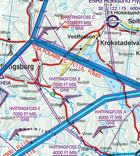 VFR Karta Norge Center Norr 1:500 000