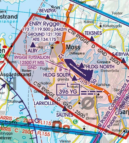 VFR Chart Norway Center North 1:500 000