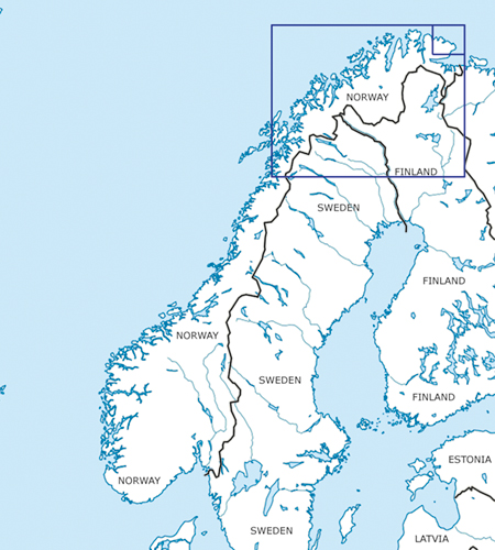 VFR Karta Norge Center Norr 1:500 000