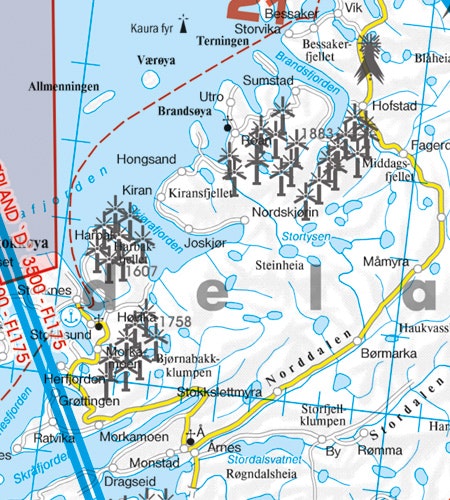 VFR Karta Norge Center Norr 1:500 000