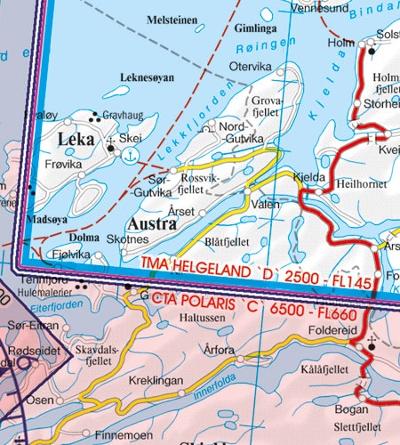 VFR Karta Norge Center Norr 1:500 000