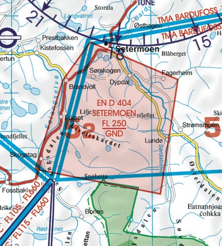 VFR Karta Norge Center Norr 1:500 000