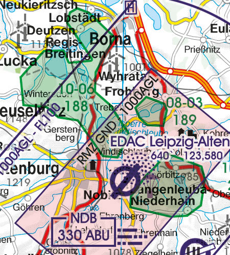 VFR Karta Tyskland Syd 1:500 000