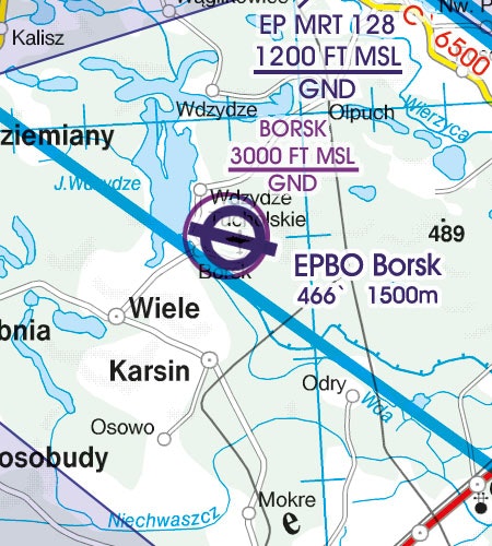 VFR Karta Polen Sydost 1:500 000